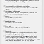 Clear Cache, History, Cookies